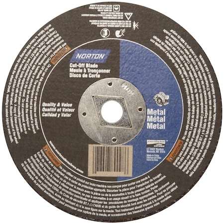 Norton Co CIRCULAR SAW BLADES, Type 1 -Reinforced - Metal - Aluminum Oxide, 6-1/2 x 1/8 x DM, Max RPM: 9405 076607-89000